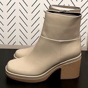 Elegant Cream Ankle Boots